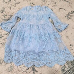 Blue Lace Girls Party Formal Dress 4T